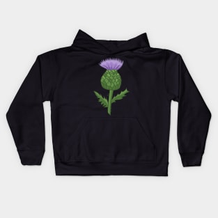 Scottish Thistle Flower Kids Hoodie